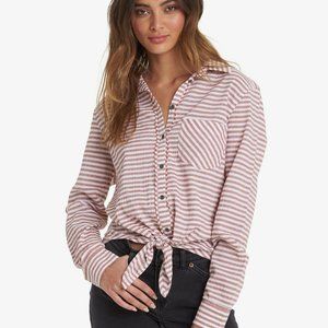 Super cute Roxy Blouse-White with rust/red stripes-Medium. Never worn.